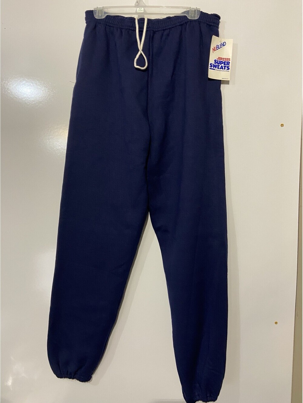 Mens JERZEES Blue Vintage USA Made NuBlend Super Sweatpants Sz L NEW NWT